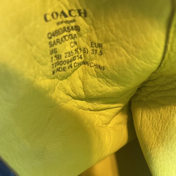 Coach Saratoga Open Toe Bootie Womens 7.5 B Beige Leather STYLE Q4463 A6469 - Picture 9 of 9